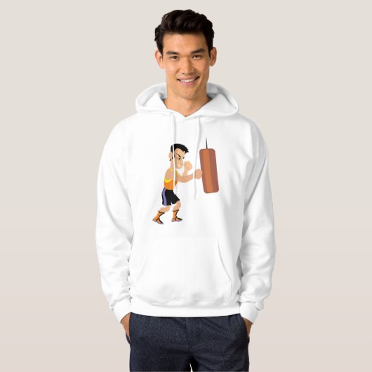 Boksertraining met bokszak hoodie (Voorkant volledig)