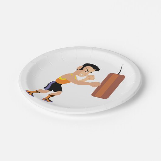 Boksertraining met bokszak papieren bordje (Gekanteld)