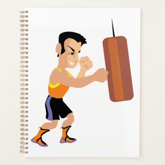 Boksertraining met bokszak planner (Voorkant)