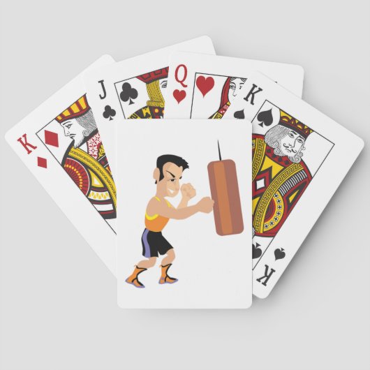 Boksertraining met bokszak pokerkaarten (Achterkant)