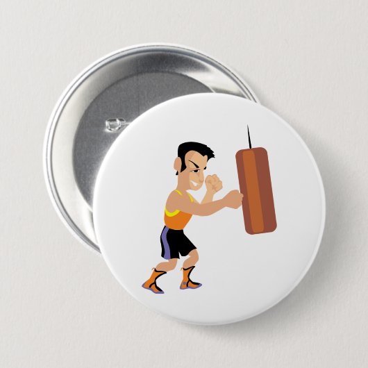 Boksertraining met bokszak ronde button 7,6 cm (Voorkant /achterkant)