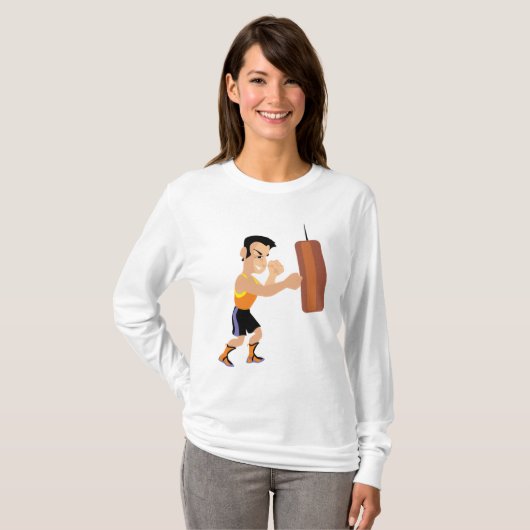 Boksertraining met bokszak t-shirt (Voorkant volledig)