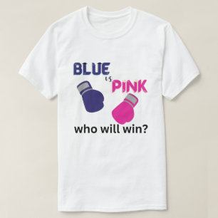 boksgeslacht onthult blauw vs roze grappig t-shirt