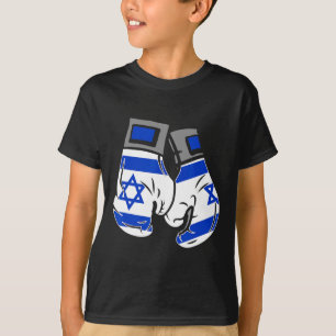 Bokshandschoen met de vlag van Israël T-shirt