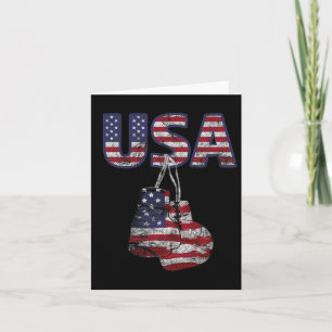 Bokshandschoenen Amerikaanse vlag T-shirt voor vro Kaart