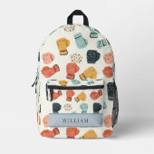 Bokshandschoenen Beige Kinder terug naar school Bedrukte Rugzak (Voorkant)