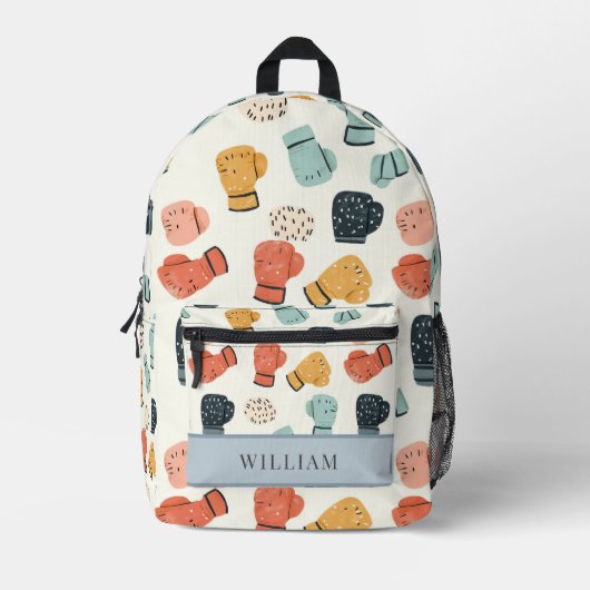 Bokshandschoenen Beige Kinder terug naar school Bedrukte Rugzak (Voorkant)