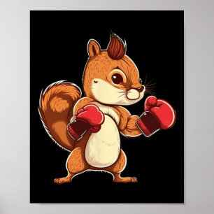 Bokshandschoenen Eekhoorn Bokser Kickbokser Kickbo Poster
