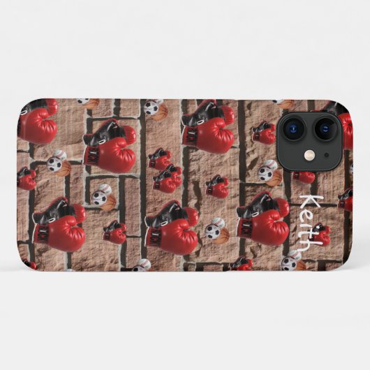 Bokshandschoenen iPhone Case (Achterkant (horizontaal))