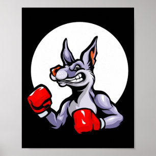 Bokshandschoenen Kangaroo Kickboksen Gevecht Sport Poster