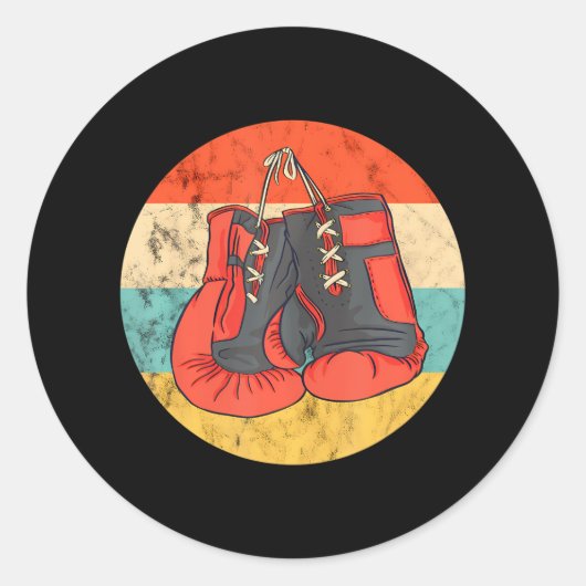 Bokshandschoenen Kickboksen MMA Kickbokser Boksen Ronde Sticker (Voorkant)