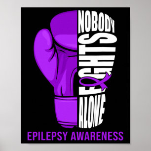 Bokshandschoenen Niemand vecht alleen tegen epilep Poster