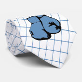 Bokshandschoenen op blauw Check stropdas (Opgerold)