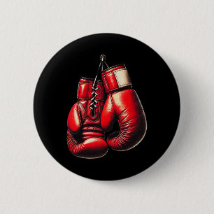Bokshandschoenen Red Boxing Sport Boxer Kickboksen Ronde Button 5,7 Cm