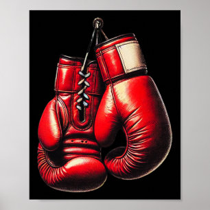 Bokshandschoenen Rood Boksen Sport Boxer Kickbokse Poster
