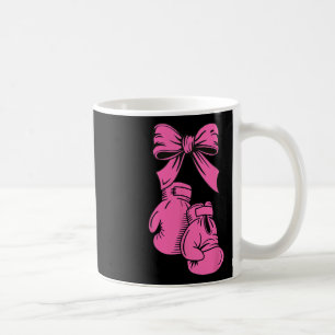 Bokshandschoenen roze lint borstkanker bewustzijn koffiemok