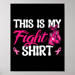 Bokshandschoenen Roze lint Borstkanker Dit is mijn Poster