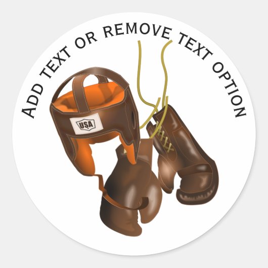 Bokshandschoenen sparringhelm ronde sticker (Voorkant)