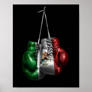 Bokshandschoenen T-shirt - Mexicaanse  vlag voor v Poster