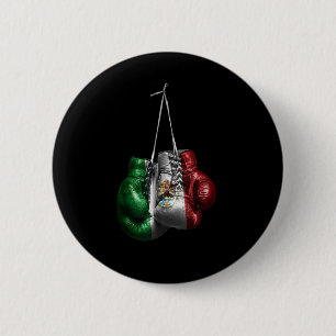 Bokshandschoenen T-shirt - Mexicaanse  vlag voor v Ronde Button 5,7 Cm