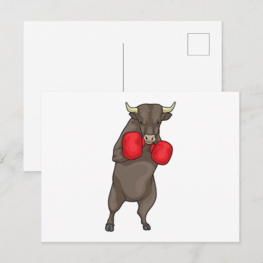 Bokshandschoenen van Bull Boxer Briefkaart (Voorkant / Achterkant)