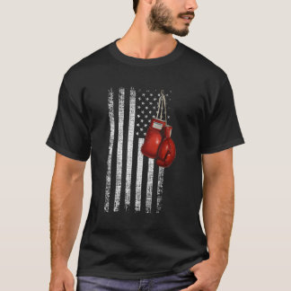 Bokshandschoenen verontrust Verenigde Staten Vlag T-shirt