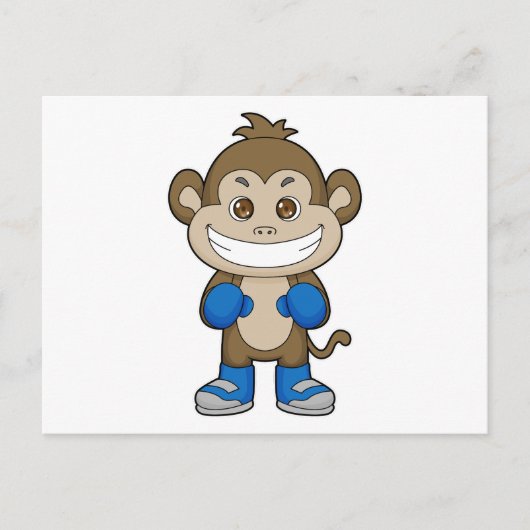 Bokshandschoenen voor boksende apen briefkaart (Voorkant)