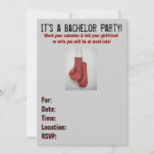 Bokshandschoenen vrijgezellenfeest uitnodigingen (Voorkant)