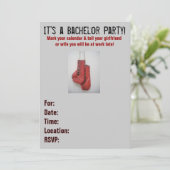 Bokshandschoenen vrijgezellenfeest uitnodigingen (Staand voorkant)