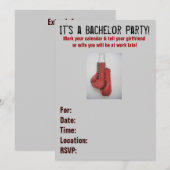 Bokshandschoenen vrijgezellenfeest uitnodigingen (Voorkant / Achterkant)