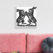 Bokshazen – Geplaagde Inkt Woud Duel Canvas Afdruk (Insitu (Woonkamer))