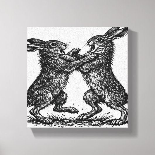 Bokshazen – Geplaagde Inkt Woud Duel Canvas Afdruk (Voorkant)