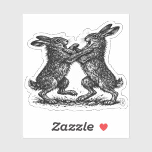 Bokshazen – Geplaagde Inkt Woudduel Sticker