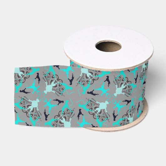 Bokshond groen zwart grosgrain lint (Spoel)
