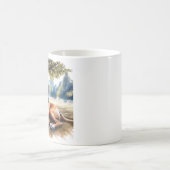 Bokshond in de schaduw Waterverf Art Koffiemok (Center)