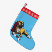 bokshond kleine kerstsok (Voorkant (Hangend))