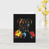 Bokshond met bokshandschoenen Mannen Vrouwen Kinde Kaart (Gele Bloem)