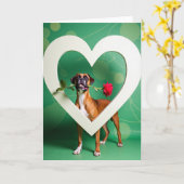 Bokshond met roos kaart (Gele Bloem)
