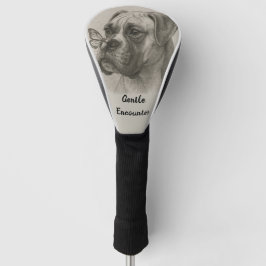 Bokshond met vlinder zachte ontmoeting golfheadcover
