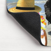 bokshond op het strand mousepad muismat (Hoek)