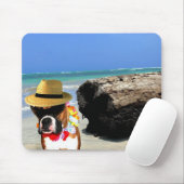 bokshond op het strand mousepad muismat (Met muis)