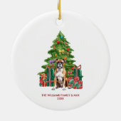 Bokshond Persoonlijke Kerstmis Keramisch Ornament (Achterkant)