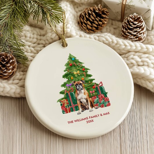 Bokshond Persoonlijke Kerstmis Keramisch Ornament