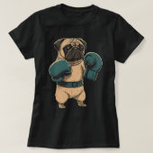 Bokshond Pug Bokshandschoenen MMA Kickboxer K T-shirt (Design voorkant)