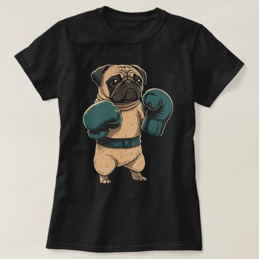 Bokshond Pug Bokshandschoenen MMA Kickboxer K T-shirt (Design voorkant)