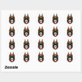 bokshond ronde sticker (Vel)