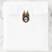 bokshond ronde sticker (Tas)