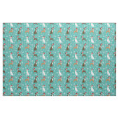 bokshond snoep turquoise stof (Fat Quarter)