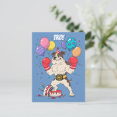 Bokshond TKO Verjaardagsafscheid Kunst Briefkaart (Staand voorkant)