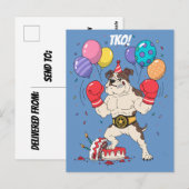 Bokshond TKO Verjaardagsafscheid Kunst Briefkaart (Voorkant / Achterkant)